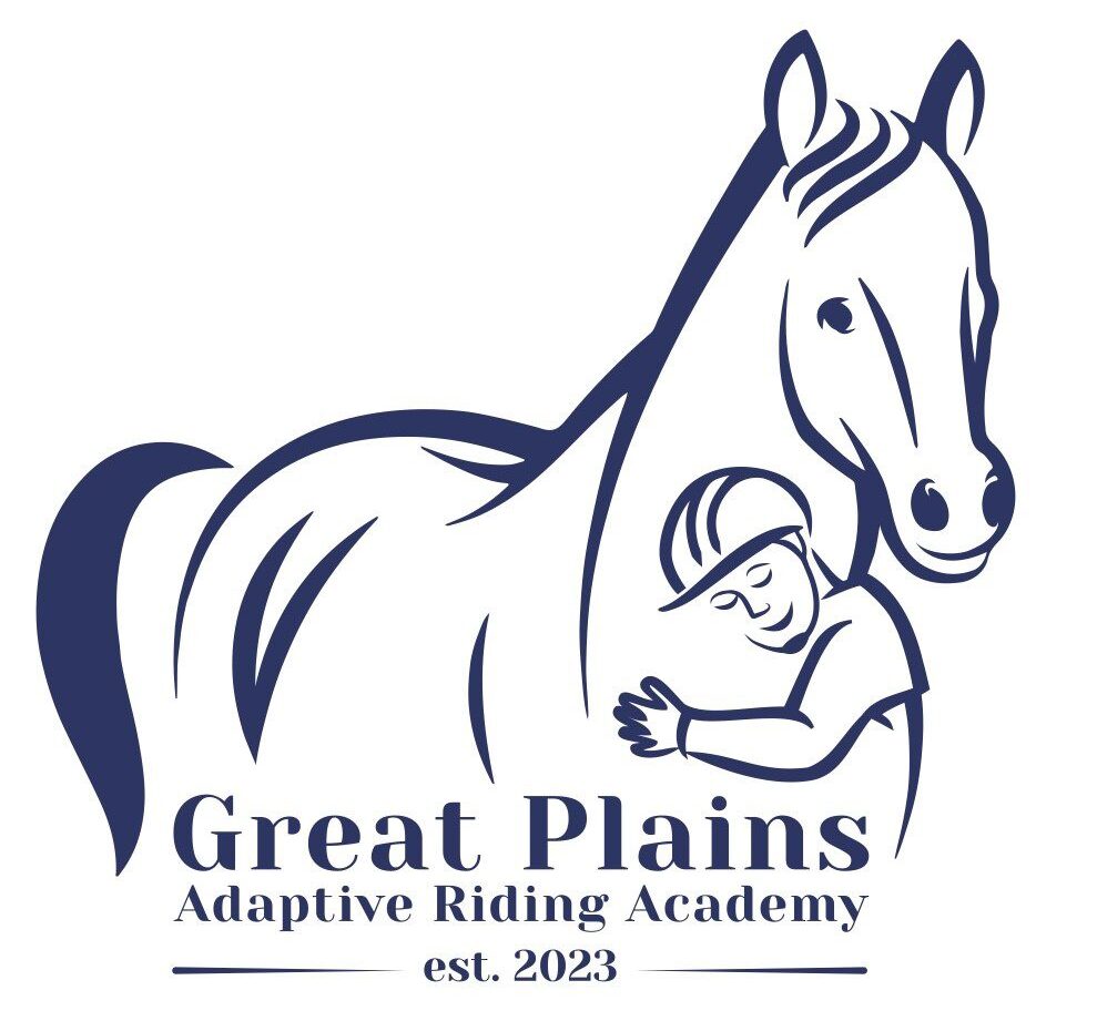 A logo of a person and their horse.