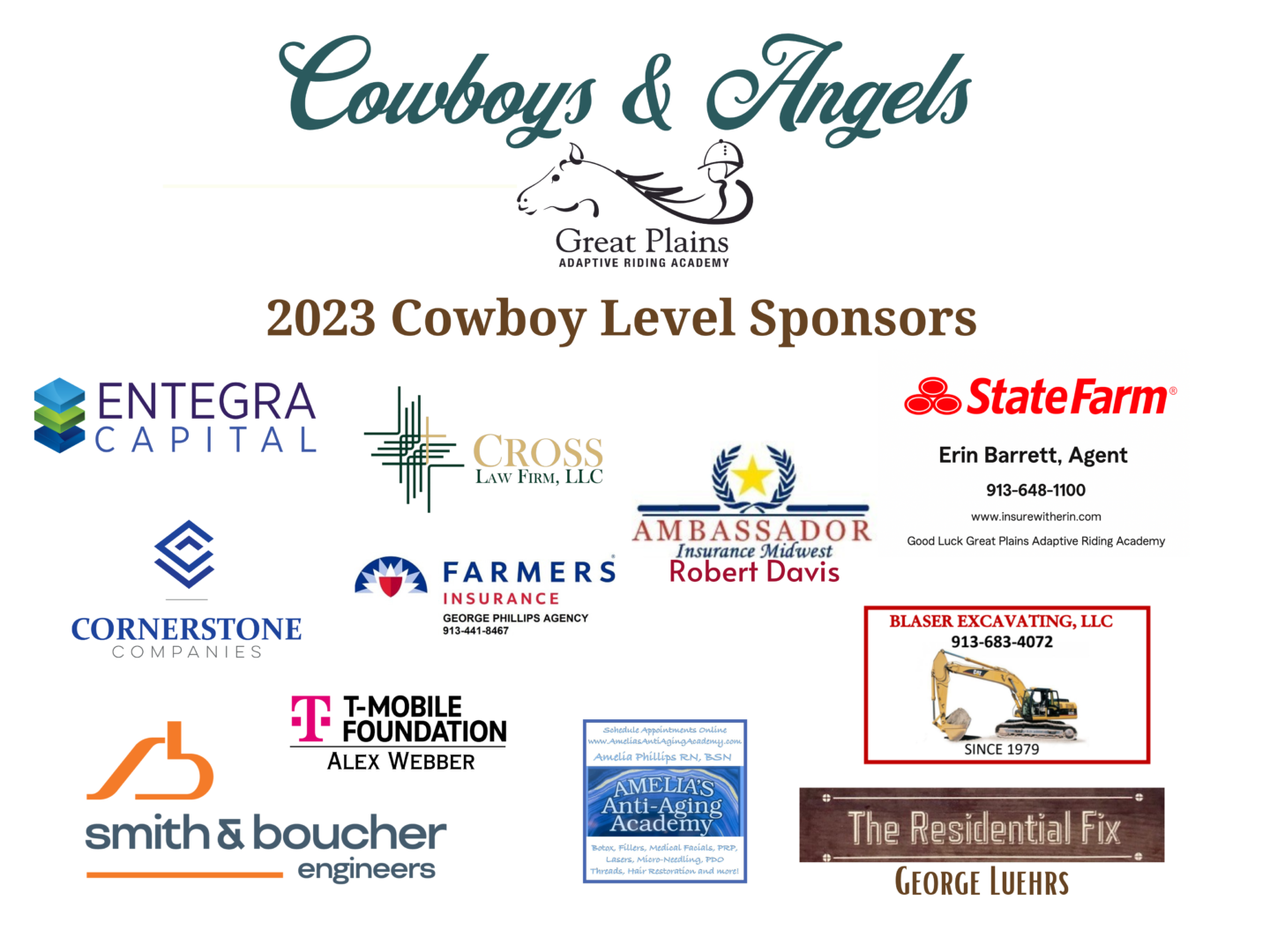 A group of sponsors for the 2 0 2 3 cowboy level.