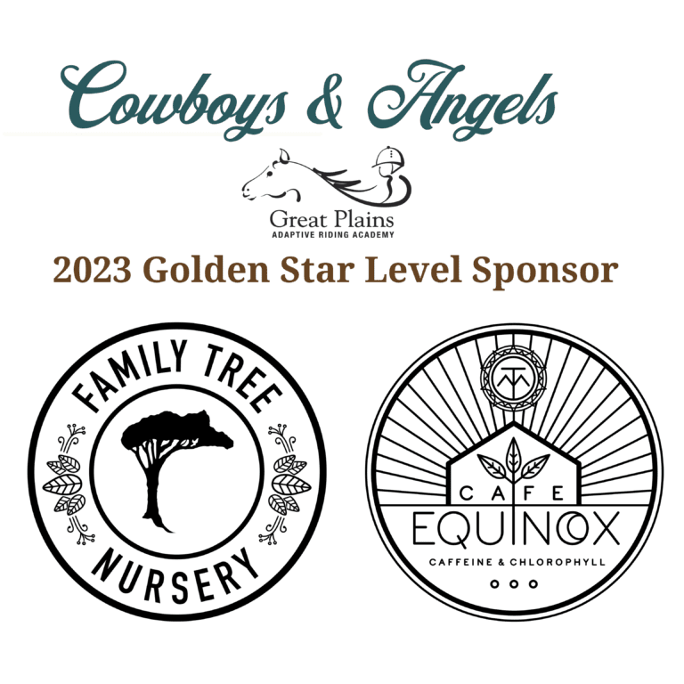 A logo for cowboys and angels, with the names of two businesses.